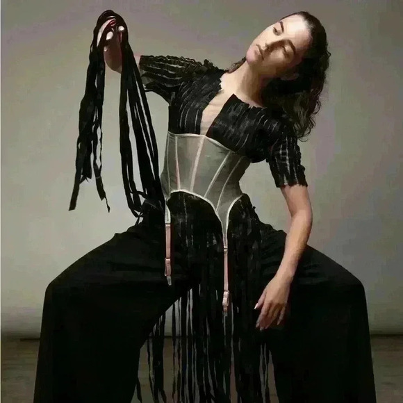 Sheer  Corset Garter Bets by Less Is Amor - Picture 1 of 6